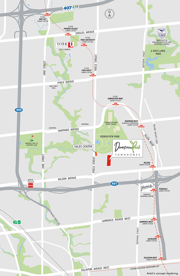 Downsviwe park townhomes map